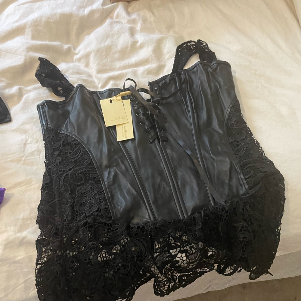 Elegant Black Lace Corset Top